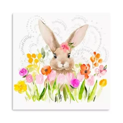 Online April Flowers and Happy Bunny Canvas Art Print Easter Decorations