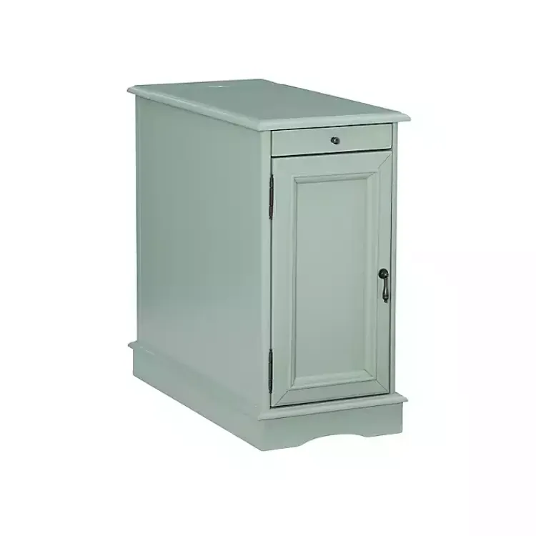 Kirklands Home Accent & End Tables|Aqua Accent Table with Charging Station Blue