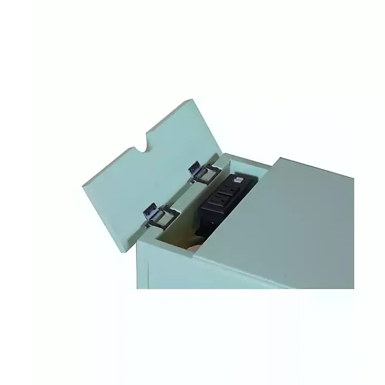 Kirklands Home Accent & End Tables|Aqua Accent Table with Charging Station Blue