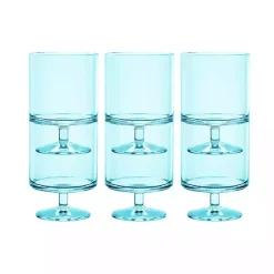 Kirklands Home Glassware & Drinkware|Aqua Acrylic Goblet Wine Glasses, Set of 6 Blue