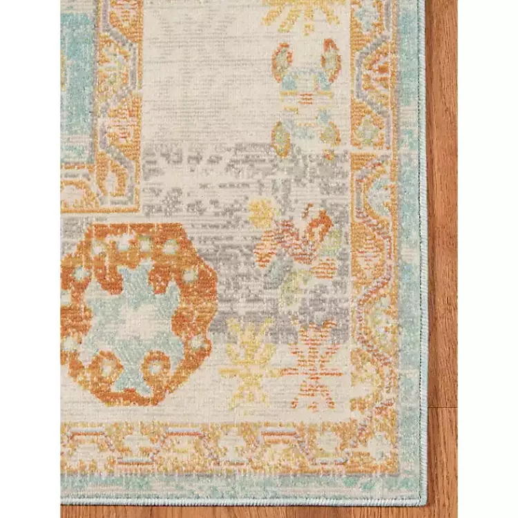 Kirklands Home Area Rugs|Aqua and Beige Bohemian Area Rug, 5x8