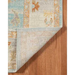 Kirklands Home Area Rugs|Aqua and Beige Bohemian Area Rug, 5x8