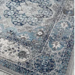 Kirklands Home Area Rugs|Aqua and Gray Alex Runner, 2x6