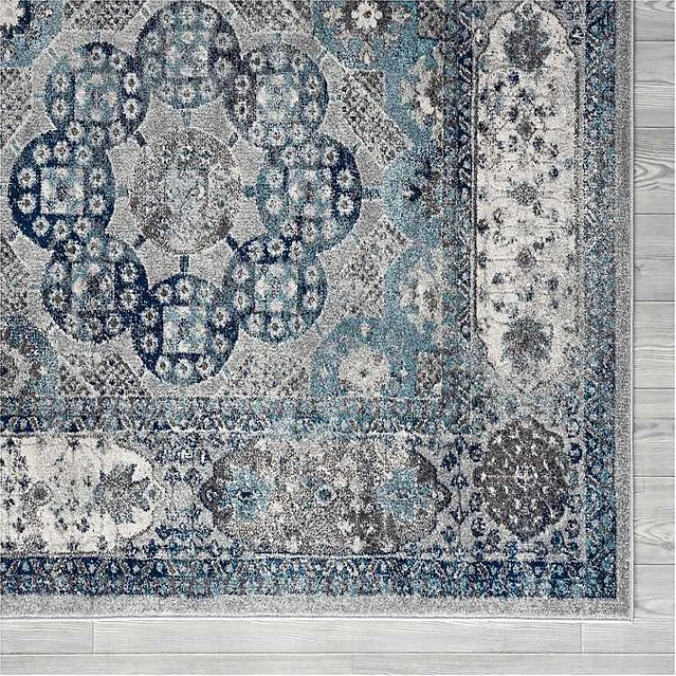 Kirklands Home Area Rugs|Aqua and Gray Alex Runner, 2x6