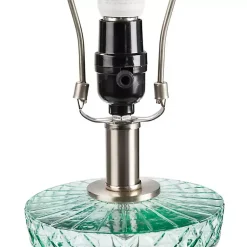 Kirklands Home Table Lamps|Aqua Textured Glass Luxuria Table Lamp Blue