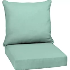Kirklands Home Outdoor Cushions & Pillows|Aqua Leala Texture Outdoor Deep Seat Cushions Blue