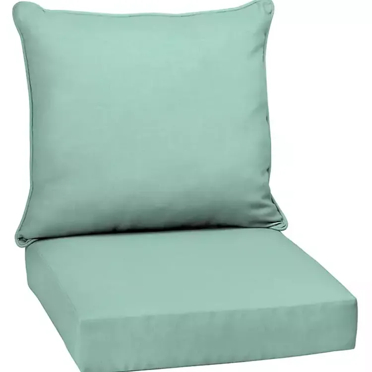 Kirklands Home Outdoor Cushions & Pillows|Aqua Leala Texture Outdoor Deep Seat Cushions Blue
