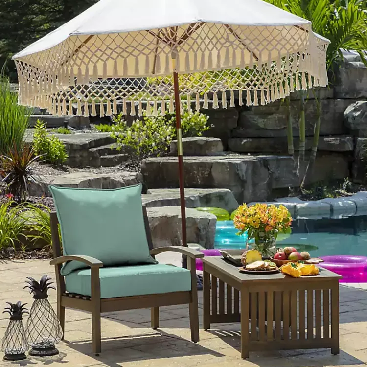 Kirklands Home Outdoor Cushions & Pillows|Aqua Leala Texture Outdoor Deep Seat Cushions Blue