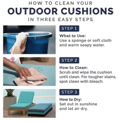 Kirklands Home Outdoor Cushions & Pillows|Aqua Leala Texture Outdoor Deep Seat Cushions Blue