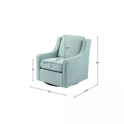 Kirklands Home Accent Chairs|Aqua Upholstered Swivel Accent Chair Blue