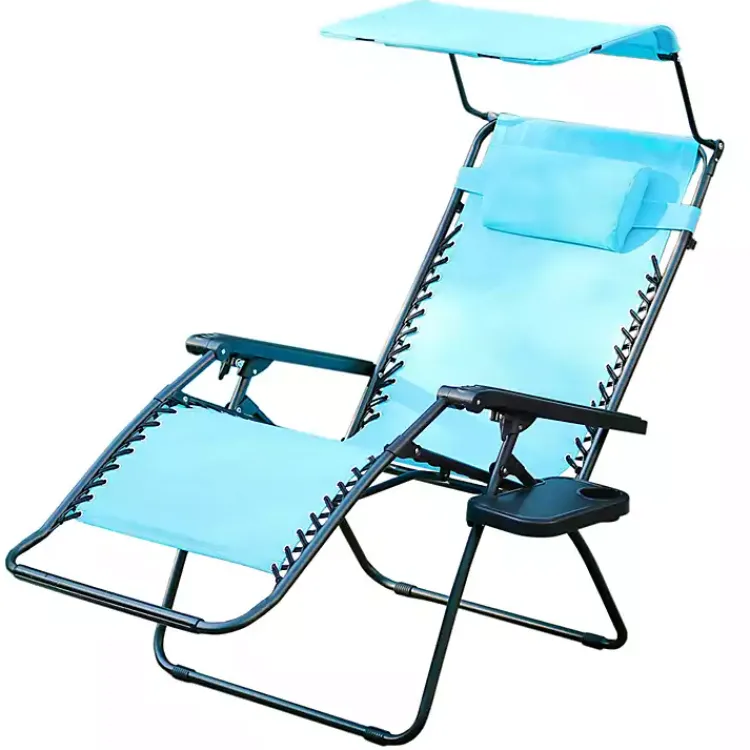 Kirklands Home Outdoor Seating|Aqua Zero Gravity Chair with Sunshade and Tray