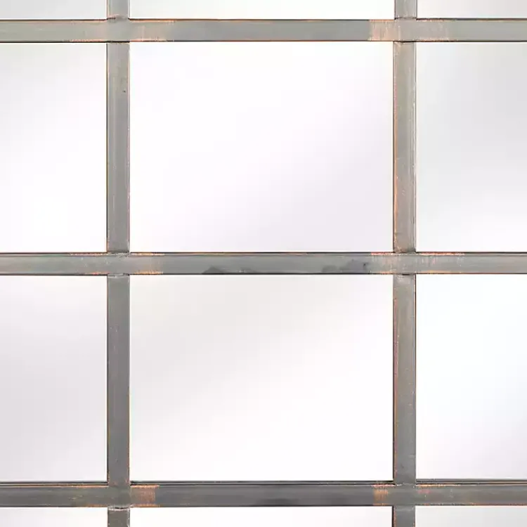 Kirklands Home Decorative Mirrors|Arched Windowpane Wall Mirror Gray