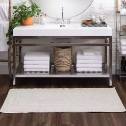 Kirklands Home Bathroom Rugs|Arctic Plush Reversible Cotton Bath Mat, 60 in. White