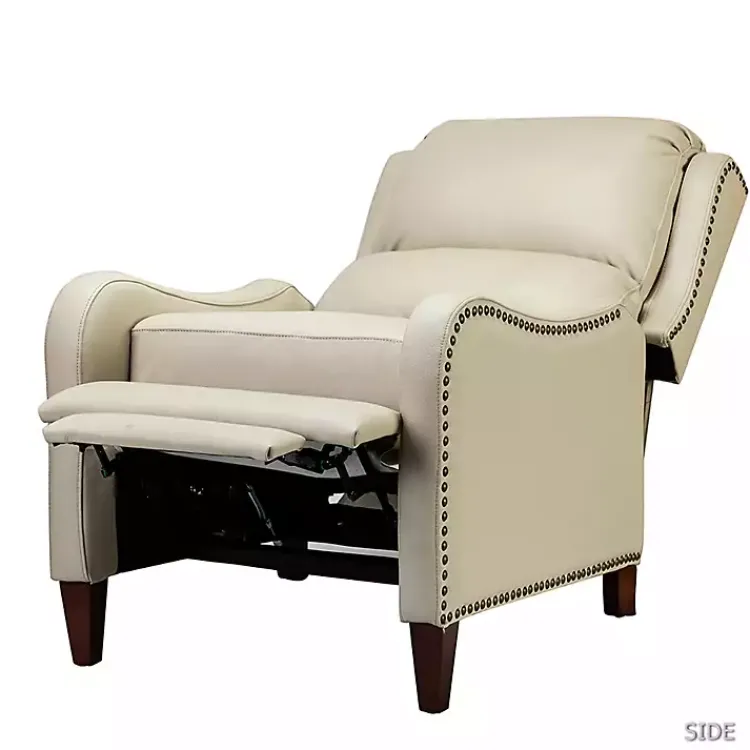 Kirklands Home Accent Chairs|Arturo Leather Wingback Recliner Ivory