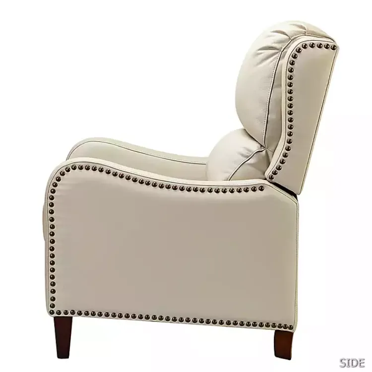 Kirklands Home Accent Chairs|Arturo Leather Wingback Recliner Ivory