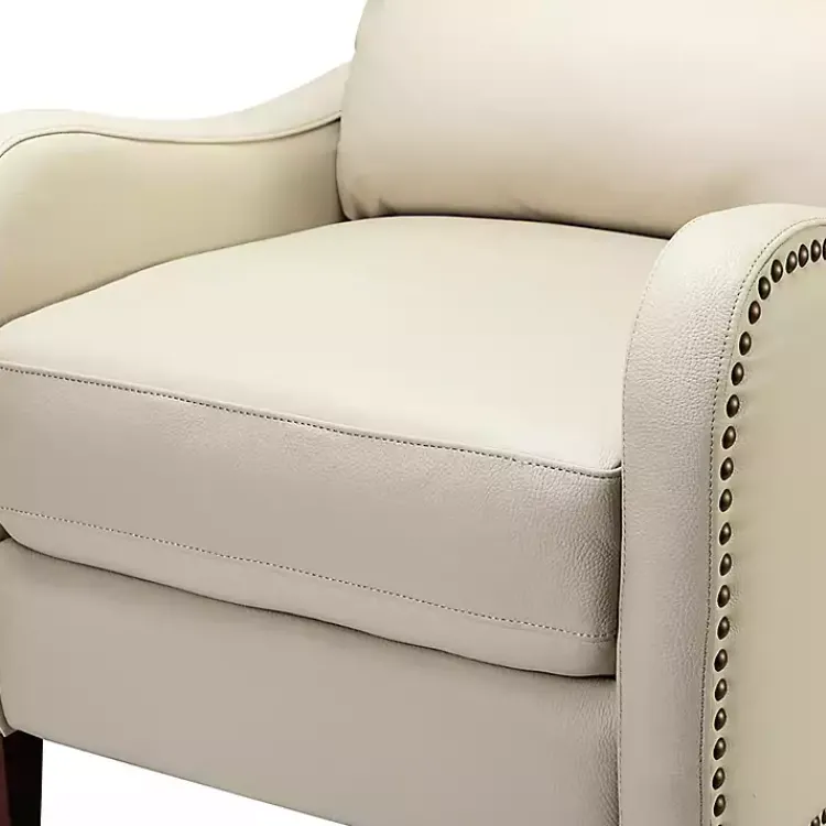 Kirklands Home Accent Chairs|Arturo Leather Wingback Recliner Ivory