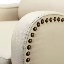 Kirklands Home Accent Chairs|Arturo Leather Wingback Recliner Ivory