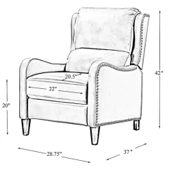 Kirklands Home Accent Chairs|Arturo Leather Wingback Recliner Ivory