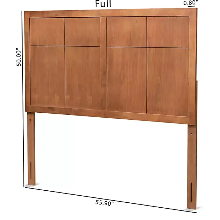 Kirklands Home Beds & Headboards|Ash Walnut Wood Panel Full Headboard Brown