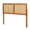 Kirklands Home Beds & Headboards|Ash Walnut Wood Rattan Frame King Headboard