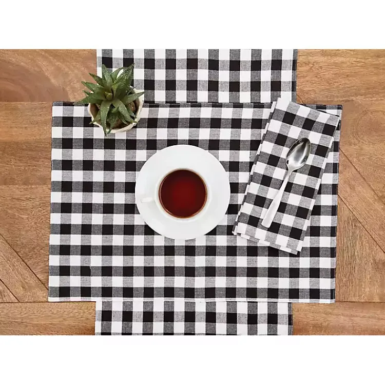 Kirklands Home Table Linens|Ashford Buffalo Check Napkins, Set of 6 Black