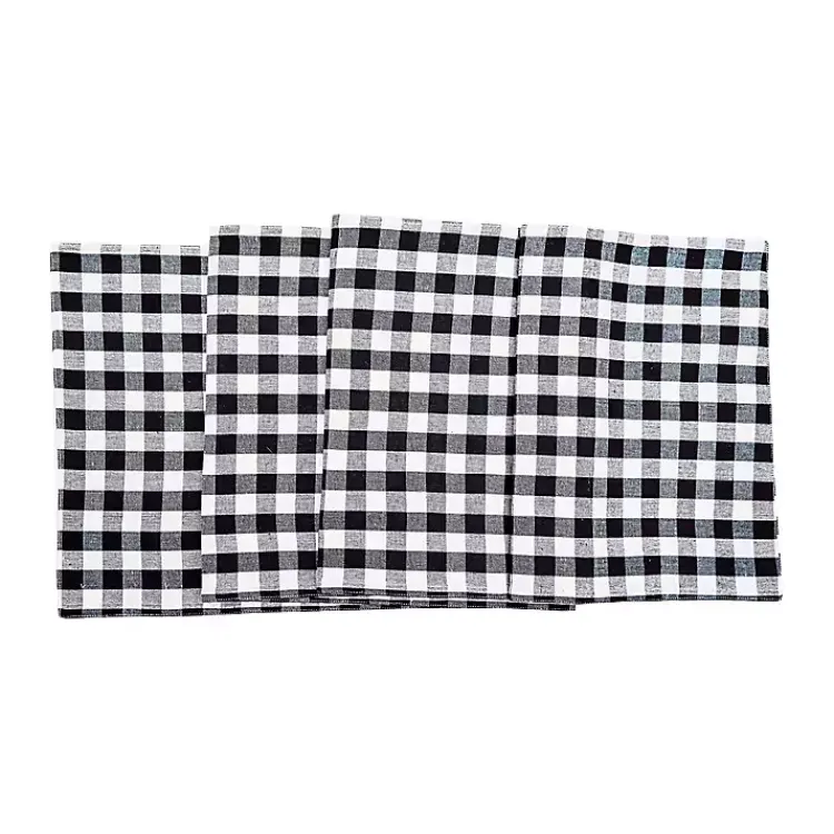 Kirklands Home Table Linens|Ashford Buffalo Check Table Runner Black