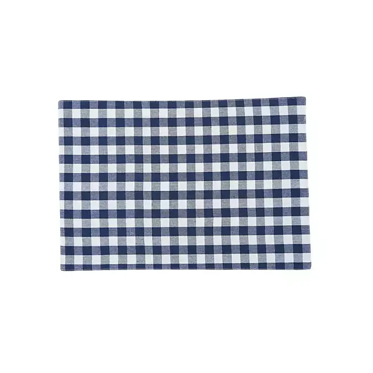 Kirklands Home Table Linens|Ashford Indigo Buffalo Check Placemats, Set of 6 Blue