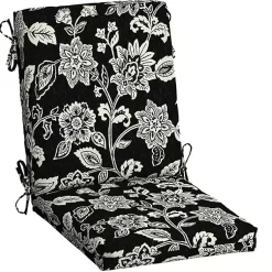 Kirklands Home Outdoor Cushions & Pillows|Ashland Jacobean Luxe Outdoor Dining Chair Cushion Black
