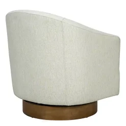 Kirklands Home Accent Chairs|Ashton Cream Swivel Chair with Wood Base White