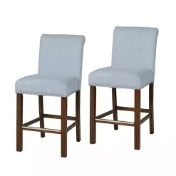 Kirklands Home Bar Stools & Counter Height Stools|Aubrey Upholstered 2-pc. Counter Stool Set Blue