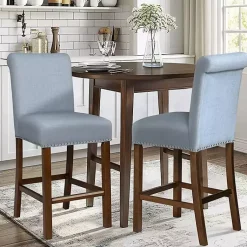 Kirklands Home Bar Stools & Counter Height Stools|Aubrey Upholstered 2-pc. Counter Stool Set Blue