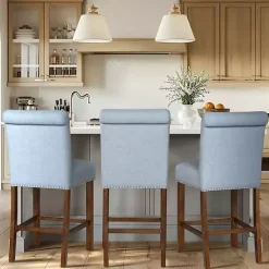 Kirklands Home Bar Stools & Counter Height Stools|Aubrey Upholstered 2-pc. Counter Stool Set Blue