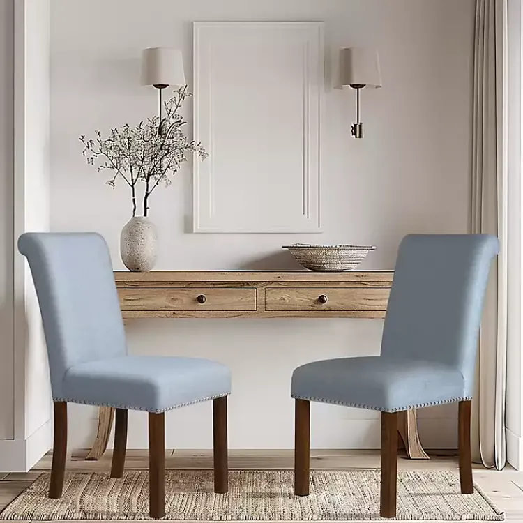 Kirklands Home Dining Chairs|Aubrey Upholstered 2-pc. Dining Chair Set Blue