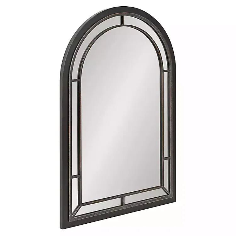 Kirklands Home Decorative Mirrors|Audubon Wood Arch Wall Mirror, 24x36 in. Black
