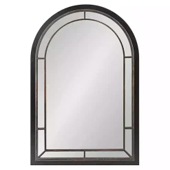 Kirklands Home Decorative Mirrors|Audubon Wood Arch Wall Mirror, 24x36 in. Black