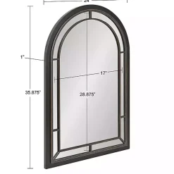 Kirklands Home Decorative Mirrors|Audubon Wood Arch Wall Mirror, 24x36 in. Black