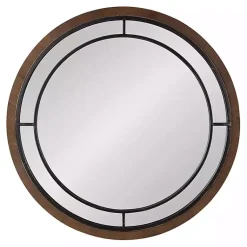 Kirklands Home Decorative Mirrors|Audubon Wood Round Wall Mirror Brown