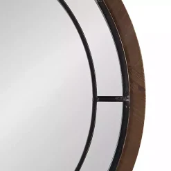 Kirklands Home Decorative Mirrors|Audubon Wood Round Wall Mirror Brown