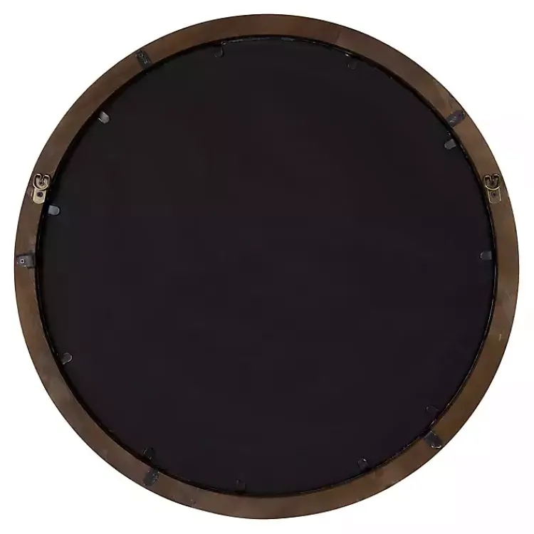 Kirklands Home Decorative Mirrors|Audubon Wood Round Wall Mirror Brown