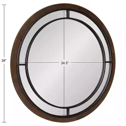 Kirklands Home Decorative Mirrors|Audubon Wood Round Wall Mirror Brown