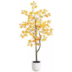 New Autumn Birch Tree in Decorative Planter, 4 ft. Trees & Topiaries
