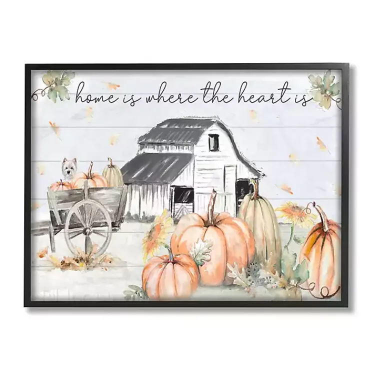 Clearance Autumn Farm Framed Giclee Art Print Fall