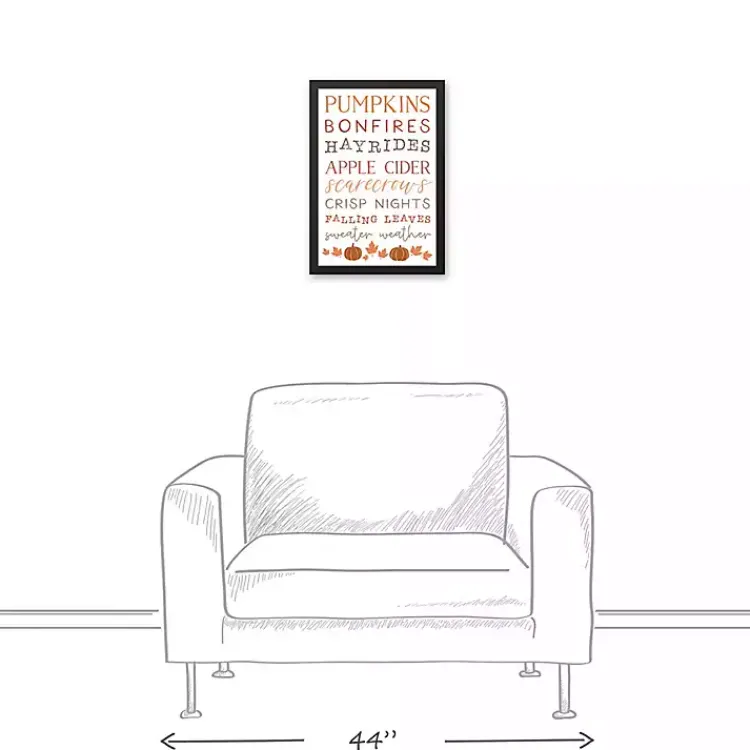 Outlet Autumn Things Framed Canvas Art Print Fall