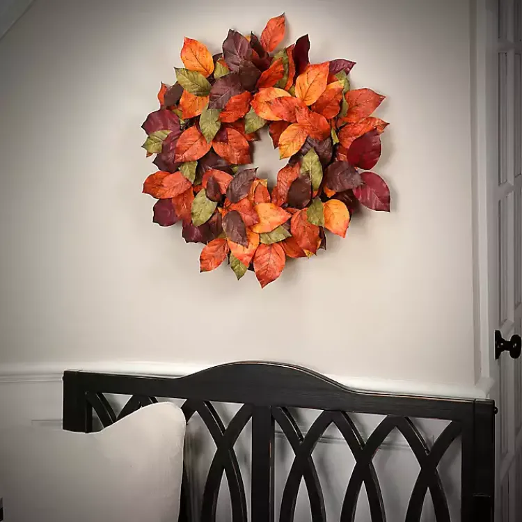 Online Autumnal Salal Leaves Harvest Wreath Fall