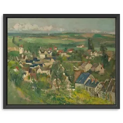 Kirklands Home Canvas Art|Auvers, Panoramic View Framed Canvas Art Print Green