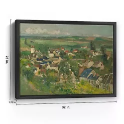 Kirklands Home Canvas Art|Auvers, Panoramic View Framed Canvas Art Print Green