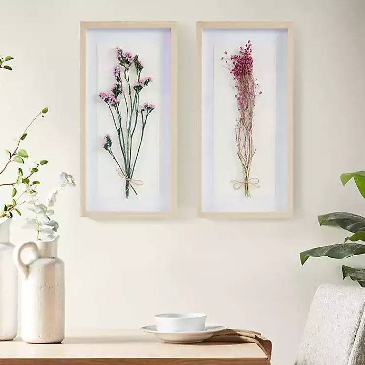 Kirklands Home Framed Art|Avant Garden Dried Flowers Shadowboxes, Set of 2
