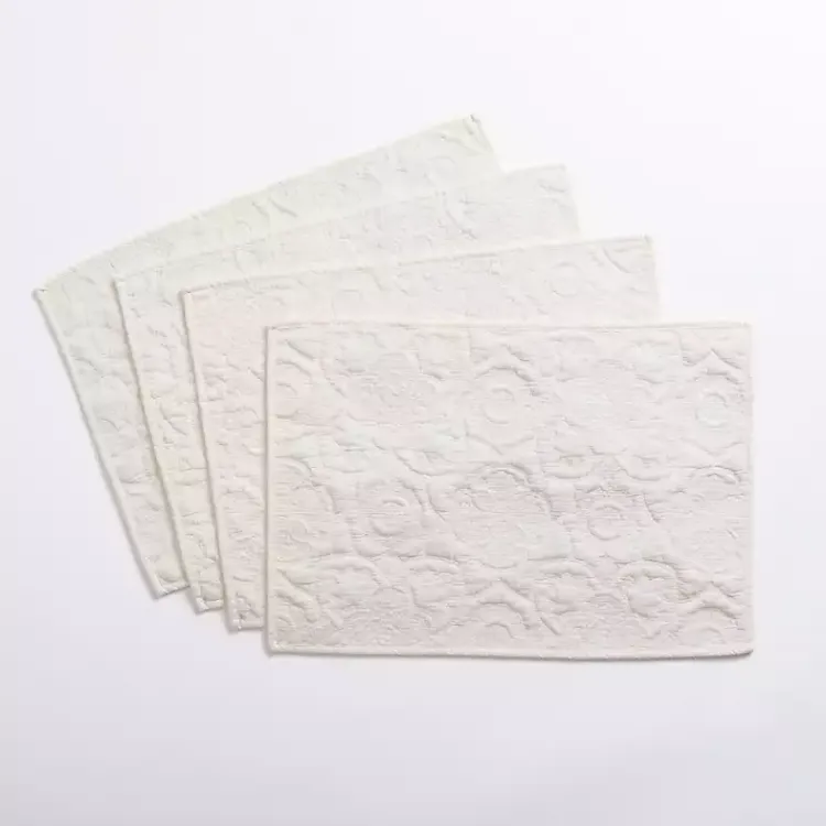 Kirklands Home Table Linens|Avery Quilted Placemats, Set of 4 Ivory