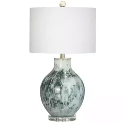 Kirklands Home Table Lamps|Azure Blue Ocean Table Lamp White