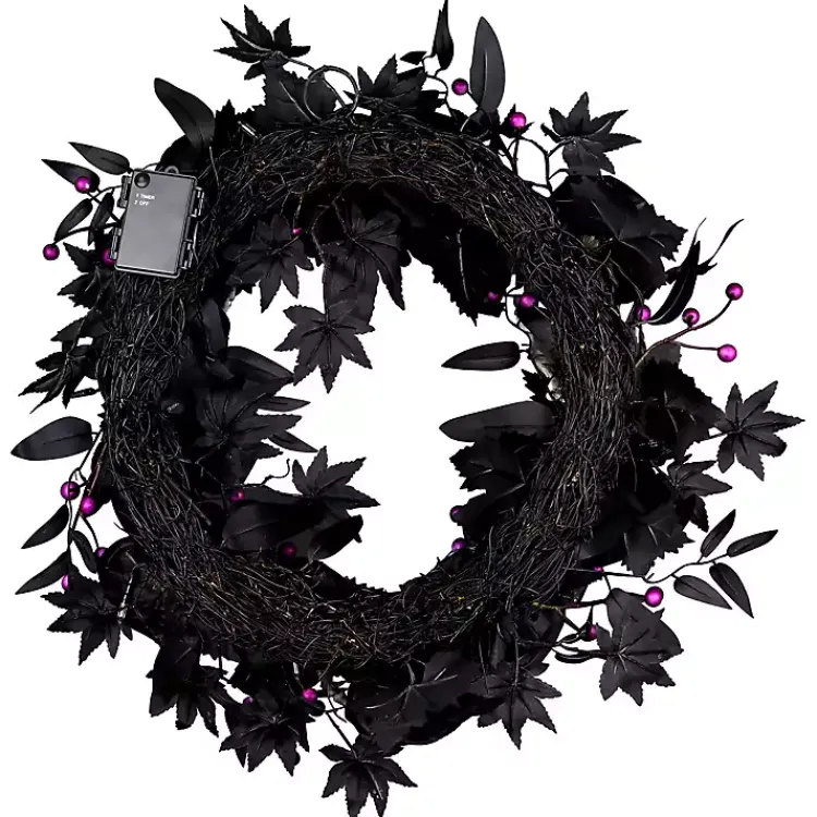 Outlet Bad to the Bone Black Roses Wreath Halloween